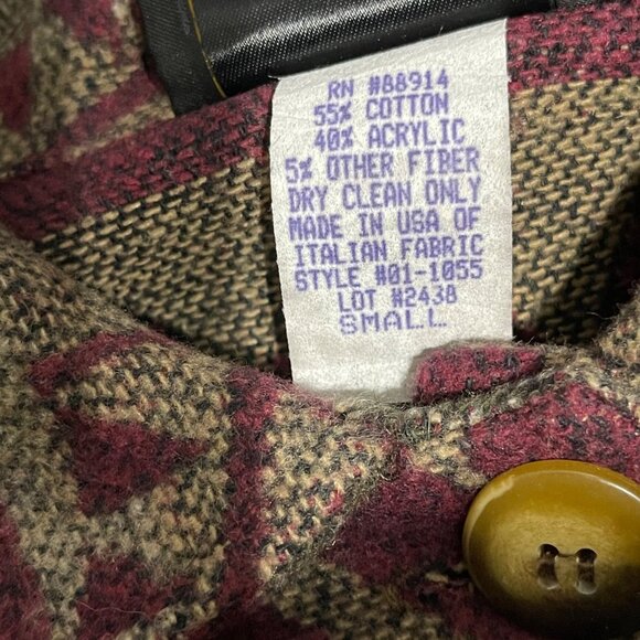 VTG David Paul New York Womens Small Tribal Print Button-Up Jacket Made In USA - Picture 5 of 6